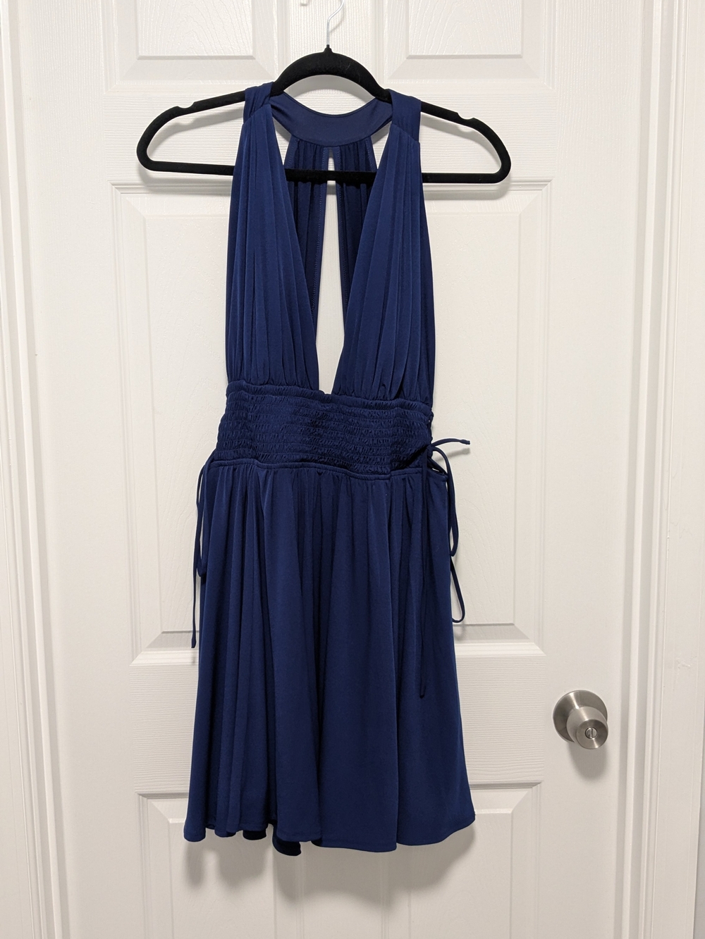 Womans Navy Halter Dress